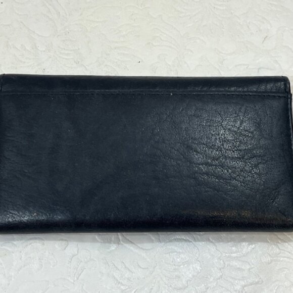 VTG Buxton Black Cowhide Leather Trifold Wallet Credit Card Slots 5.5"x3.25" - Picture 6 of 16